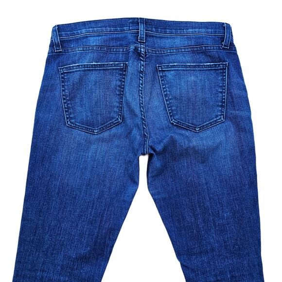 Raw Hem Jeans Current Elliott Size 29 Dark Stretch Denim Crop Ankle Skinny Jean - Picture 9 of 10